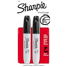 Sharpie Chisel Tip Permanent Markers, 2 Black Markers(38262PP)