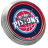 Blue Detroit Piston Neon Clock