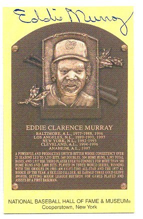 Eddie Murray Hall Of Fame Gold Plaque