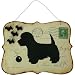 Vintage Postcard Magnet Board with Maltese Dog Silhouette, Includes 4 Dog Magnets