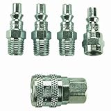 Milton A Style Air Couplers Set - 1/4in. Dia., 5-Pc. Set