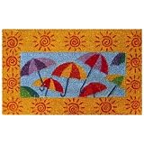 Mid Thickness Coir Umbrellas Coconut Fiber Novelty Doormat - 16" x 26" Size: 16" x 26"