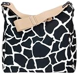 Giraffe print Hobo in Black on White Diaper Bag