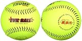 Trump&reg; MP-EVIL-NSA400Y2 Evil Sports 12 Inch Yellow Premium Leather Cover NSA Softball (Sold in Dozens)