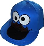 Sesame Street Mustache Cookie Monster Fitted Flat-bill Hat