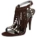 GUESS Women's Galiena Fringe Sandal,Dark Brown,5.5 M