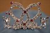(SMALL)Elegant Bridal Wedding Tiara Crown with Crystal Party Accessories DH5724(RED)