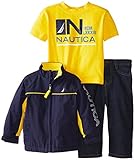 Nautica Baby-Boys Infant 3Piece Track Jacket Tee and Denim Set, Peacoat, 24 Months