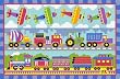 Trains, Planes & Trucks Rug by Olive Kids 39 x 58