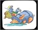 Mouse Pad with fear, armor, knight, pink, pig