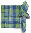 Durable Hand Woven Jacquard 100% Cotton Blue and Lime Green Fruit Napkins 22x22 Inches Set of 12