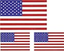 USA American Flag Magnets (Set of Three) (11 x 7 and 7 x 4)