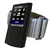 iGadgitz Black Silicone Skin Case Cover and Gym Jogging Armband for Sony Walkman NWZ-E440 Series + Screen Protector ( NWZ-E443, NWZ-E444, NWZ-E445, NWZE443, NWZE444, NWZE445, NWZ-E443B, NWZ-E444B, NWZ-E445B, NWZ-E443R, NWZ-E444R, NWZ-E445R )
