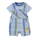 Newborn Boys' Classic Pooh 2-pc. Plaid Shortalls Set
