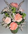17" Artificial Rose Floral Arrangement in Peach
