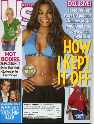 Us Weekly Magazine June 4, 2007 Janet Jackson Loses 60 Pounds, Jenny McCarthy on Weight Watchers