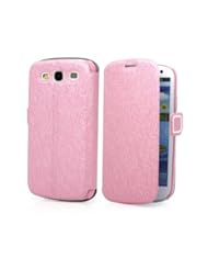 Samsung I9300 S3 Folio Case with Kickstand&credit Card Holder Pu Leather and Microfiber Material Cover with Magnetic Buckle 1 Free Anti-dust Plug Stopper-random Color (light pink)