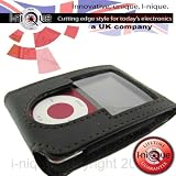Black Premium Apple Ipod nano 3rd Gen 3G leather case cover + armband
