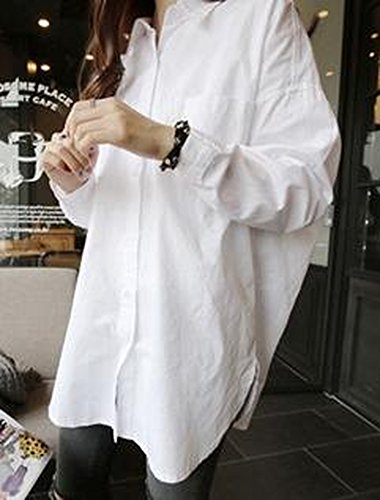 シャツ カジュアルシャツ ブラウス 大きい サイズ 有 シンプル BIG シルエット シャツ ワンピ 長 袖 チュニック バック ジップ トップス 白 (オリジナル・ブレスレットとサシェセット)