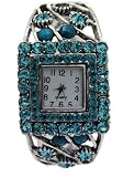 TimerMall OEM - Montre Femme - Quartz - Acier inoxydable - Stunning Bleu Rhin Carr?? blanc cadran en??tal BraceleSport Watches