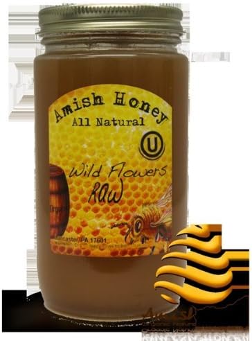 100% Natural Raw Domestic Wild Flower Honey - Made in USA (Lancaster, PA) 1lbAmish Honey by Goshen Amish Honey