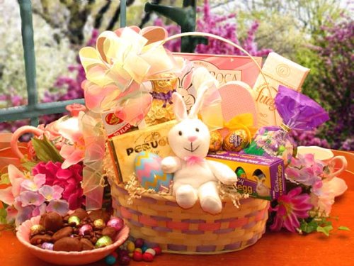 easter bunny with easter eggs in a basket. Easter Extravaganza Gift