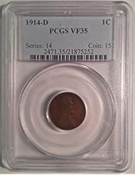 Coins: 1914 D Lincoln Wheat Cent PCGS VF-35