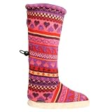 Women's LUK-EES by MUK LUKS® Heart Fairisle Toggle Boot Slippers - Plum (Large)