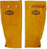 West Chester 7020 Heat Resistant Leather Sleeve with Snap Closure, 18" Height, Tan (Pack of 1 Pair)