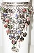 Silver metal Egyptian arm cuff with coins and beads
