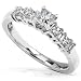 1/2 Carat Princess & Baguette Diamond Engagement Ring 14k White Gold - Size 4.5