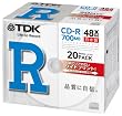 TDK CD-R 700MB 48X �z���C�g���C�h�v�����^�u�� ���{�� 20�� 5mm�P�[�X���� CD-R80PWDX20B