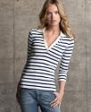 Tommy Hilfiger Three-Quarter Sleeve Striped Polo Shirt