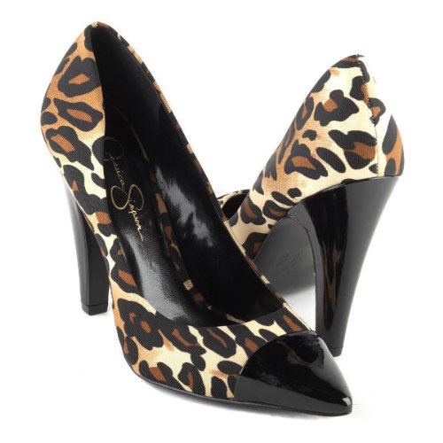 Jessica Simpson Women's Spaid Pump,Tan-Black/Leopard,9.5 M US