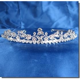 51mJ4LHbTsL. SL500 AA280  Bridal Wedding Tiara Crown With Crystal Flowers C5285