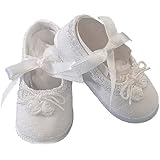 Lauren Madison Baby girl Christening Baptism Shantung Ballerina Slipper