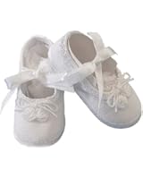 Lauren Madison Baby girl Christening Baptism Shantung Ballerina Slipper
