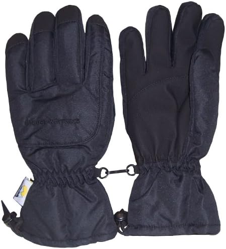 N'Ice Caps Kids Premium Waterproof and Thinsulate Winter Ski Gloves (2-4 Years, Black)