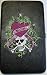 Love Kills Slowly Skull and Heart Embroidered Tattoo Design Flat Frame Wallet Gothic