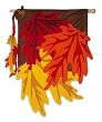 3D Fall Leaves Regular Size Applique Flag