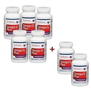 Dr. Sinatra's Omega Q Plus Heart Health Supplement with Resveratrol for Anti-Aging, 420 softgels (210-day supply)