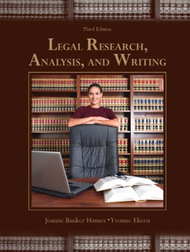 Legal Research, Analysis, and Writing (3rd Edition) (Pearson Prentice Hall Legal)