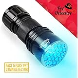SALE 50% OFF! - Pet Urine Detector - Dog Cat Pee Stain Finder - 21 LED UV Black Light - Batteries FREE! - Fast Easy Clearly Illuminates and Reveals On Carpets Rugs - Anodized Aero-Grade Aluminum - Mini Compact Flashlight - LIFETIME FREE Replacement Guarantee!