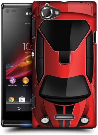 Head Case Designs Red Case Cars Protective Snap-on Hard Back Case Cover for Sony Xperia L C2105