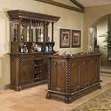 Review Home Decorators Collection  / Tuscan Pub Bar Back And Front Set Dark Mahogany