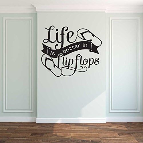 Life is Better in Flip Flops Wall Decal Sticker Quote - WB068