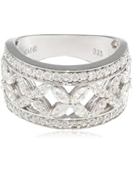 Sterling Silver Cubic Zirconia Flower Ring