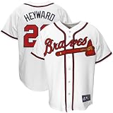 MLB Jason Heyward Atlanta Braves Youth Short Sleeve 6 Button Synthetic Replica Jersey (White, Large)