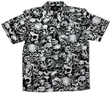 Skulls All Over Biker Shirt, Overdose, Dragonfly