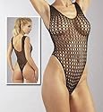 Grobmaschen String Body schwarz
